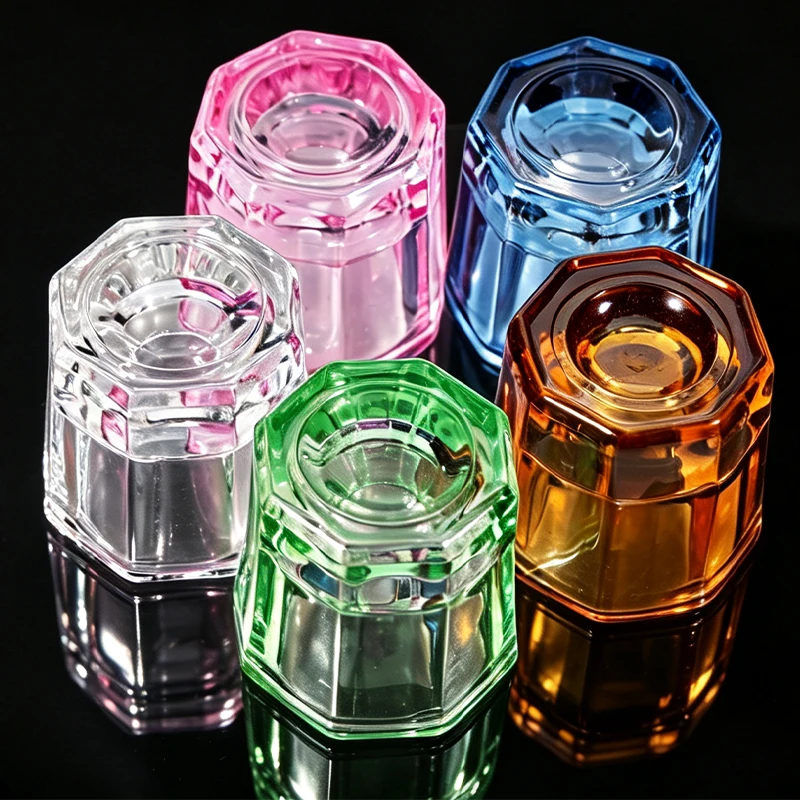 1pc Dental Mixing Bowls Glass Octagonal Rcoencile Cups Oral Powder Holder Dentistry Lab Powder Holder Container Tool 5 Color