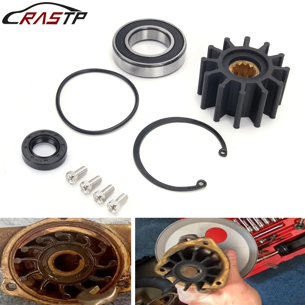 

RASTP-Raw Sea Water Pump Rebuild Kit Impeller Seal Repair Bearing Set for Volvo Penta OEM 21214596 21214599 TC058
