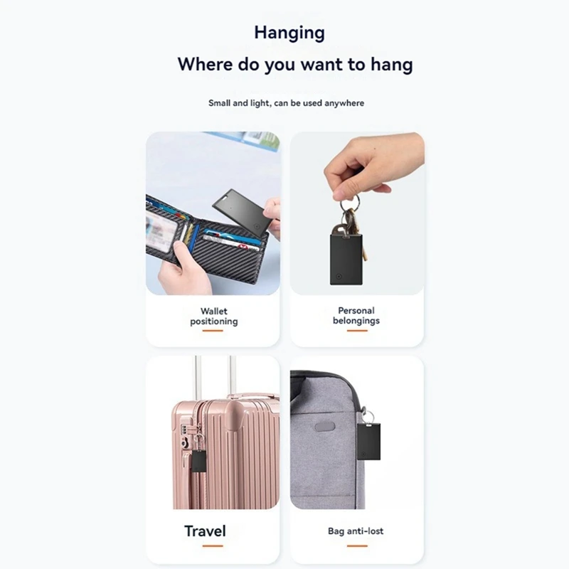 インテリジェントウォレットロケーター,ロス防止,超薄型,防水IP68,携帯電話の荷物とキー