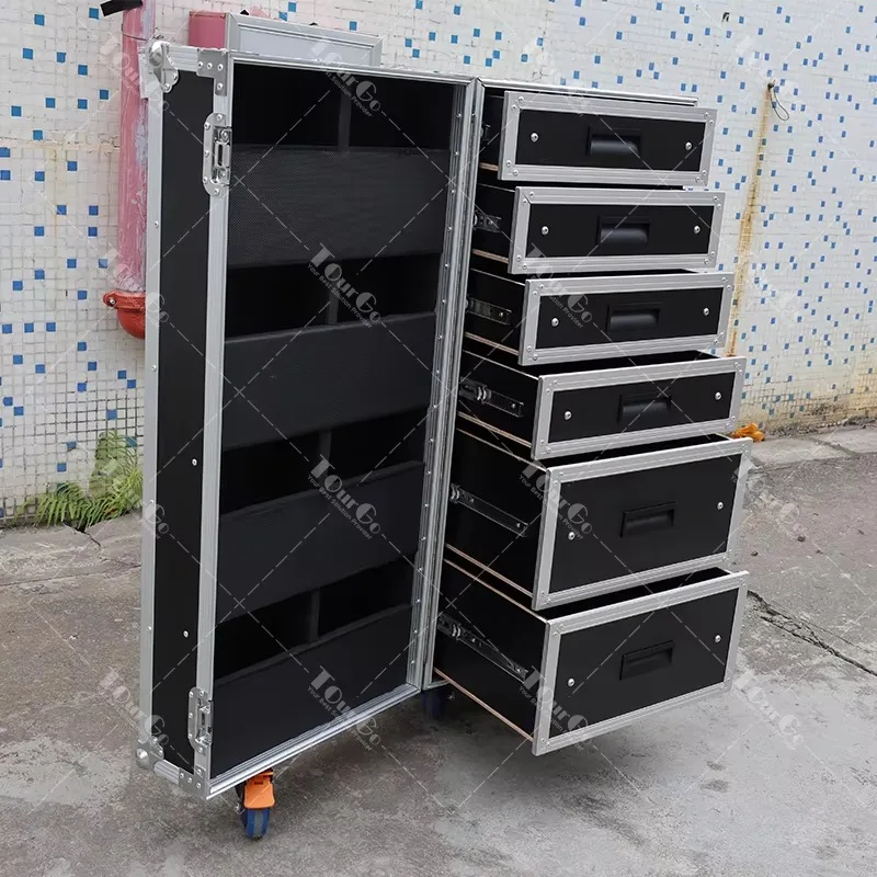 Factory OEM Custom Stage Studio Storage Aluminum 6 Drawer Flight case