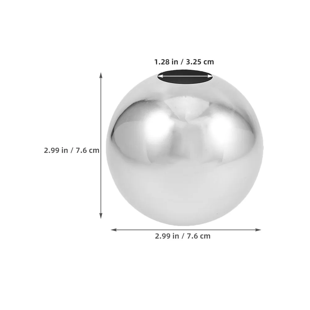 2Pcs Decorative Balls Stainless Steel Hollow Mirror Polished Reflective Garden Spheres Dual Hole Outdoor Garden Ornaments