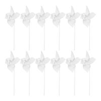 12 Pcs Windmill Painting Blank Paper DIY Pinwheels Outdoor Spinner Kit 400g White Card Toddler