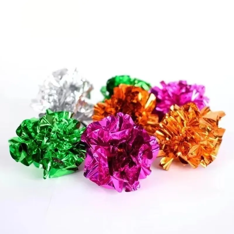 New Mylar Crinkle Foil Balls Cat Kitten Sound Play Toy Crackle Paper Rustle Pet Products Pet Supplies Cats Toys Pet Supplies