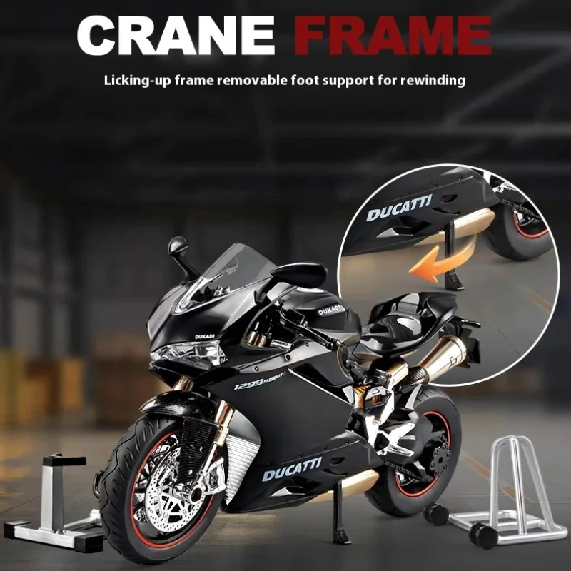 

Модель мотоцикла Ducati 1:9, реалистичная литая под давлением металлическая модель мотоцикла, украшение автомобиля, подарок на день рождения для мальчиков, новогодние подарки