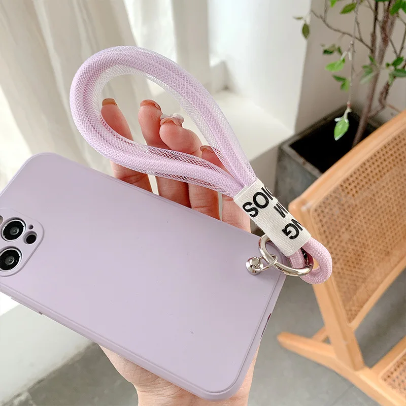 Double Color Weave Mobile Phone Straps Keychain Key Ring Braided Rope Gifts For Women Men Bag Accessorie Diy Handmade Hand Rope