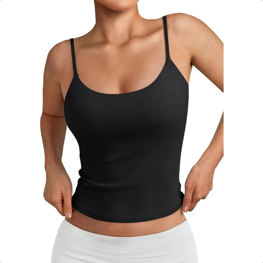 

Trendy Queen Womens Spaghetti Strap Tank Top Summer Double Lined Workout Camisole Going Out Cute Tops Y2k Teen Girl Basic
