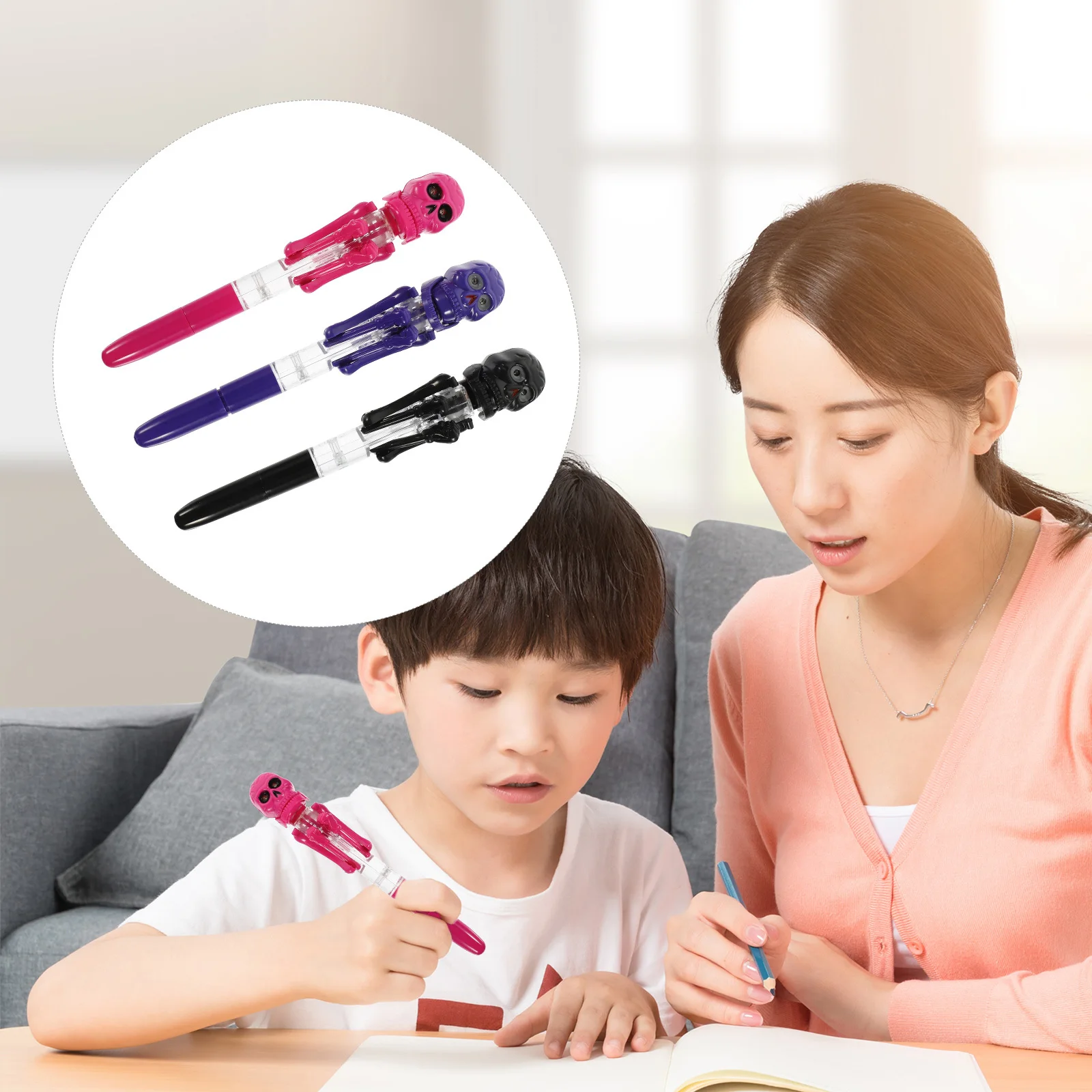 3 قطعة أقلام حبر جاف للهالوين على شكل جمجمة اليقطين تتوهج في الظلام قلم كتابة إبداعي لتزيين الحفلات أدوات مكتبية للطلاب