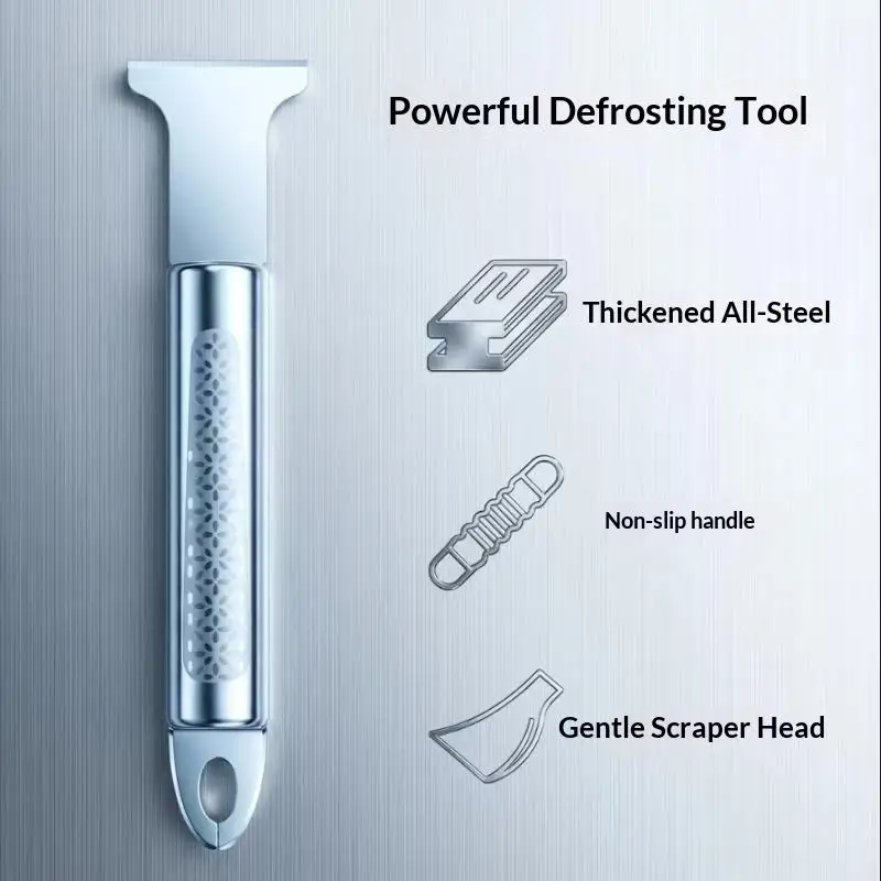 Stainless Steel Refrigerator Defrosting Scraper 1/2PCS Multifunctional Freezer Deicer for Kitchen Ice Removal Tool