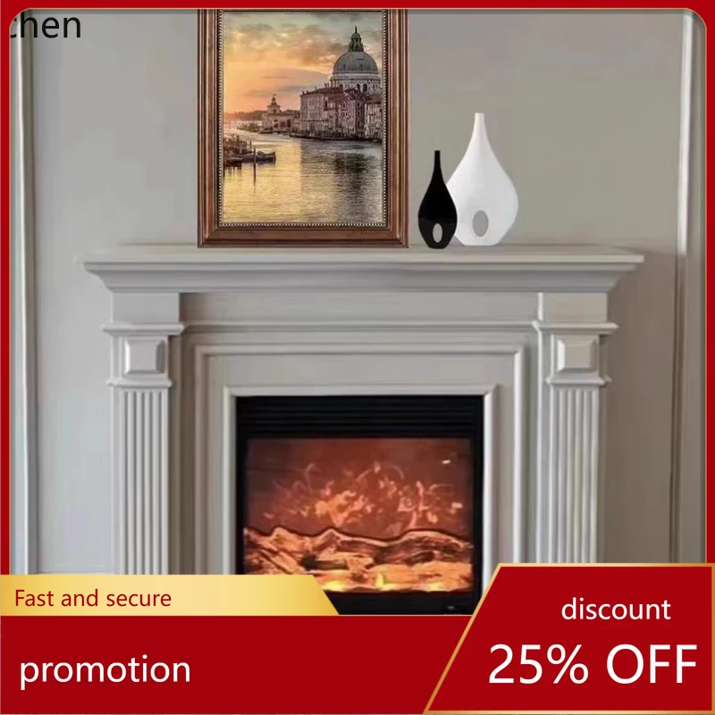 ZMLsolid wood fireplace simple porch cabinet small apartment living room simulation fireplace decorative cabinet