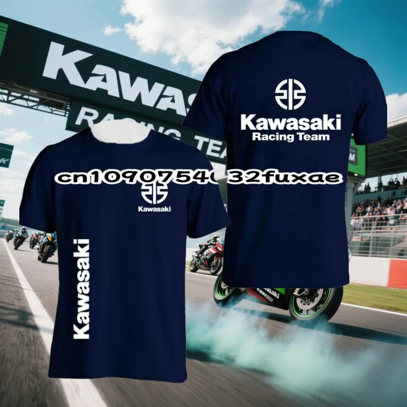 

Мужская футболка Kawasaki, мотоциклетная футболка, футболка для верховой езды, солнцезащитный крем, быстросохнущая, впитывающая пот, футболка с 3d принтом, летняя футболка
