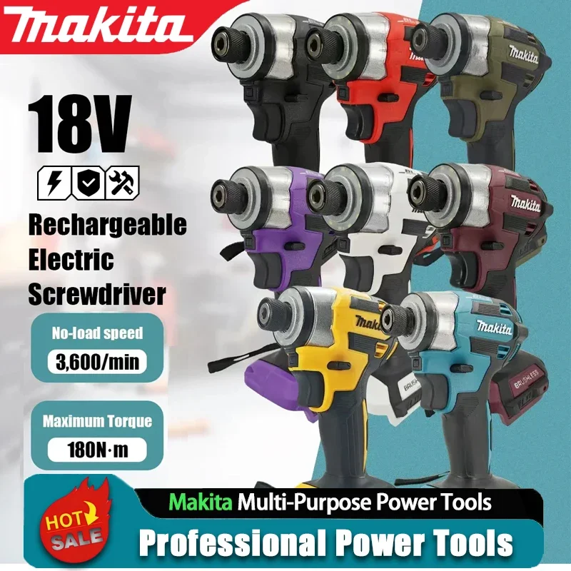 Makita 18V DTD173 Brushless Drill Power Tool Multicolor Home Improvement DIY 180Nm Electric Wood Bolt T-Mode