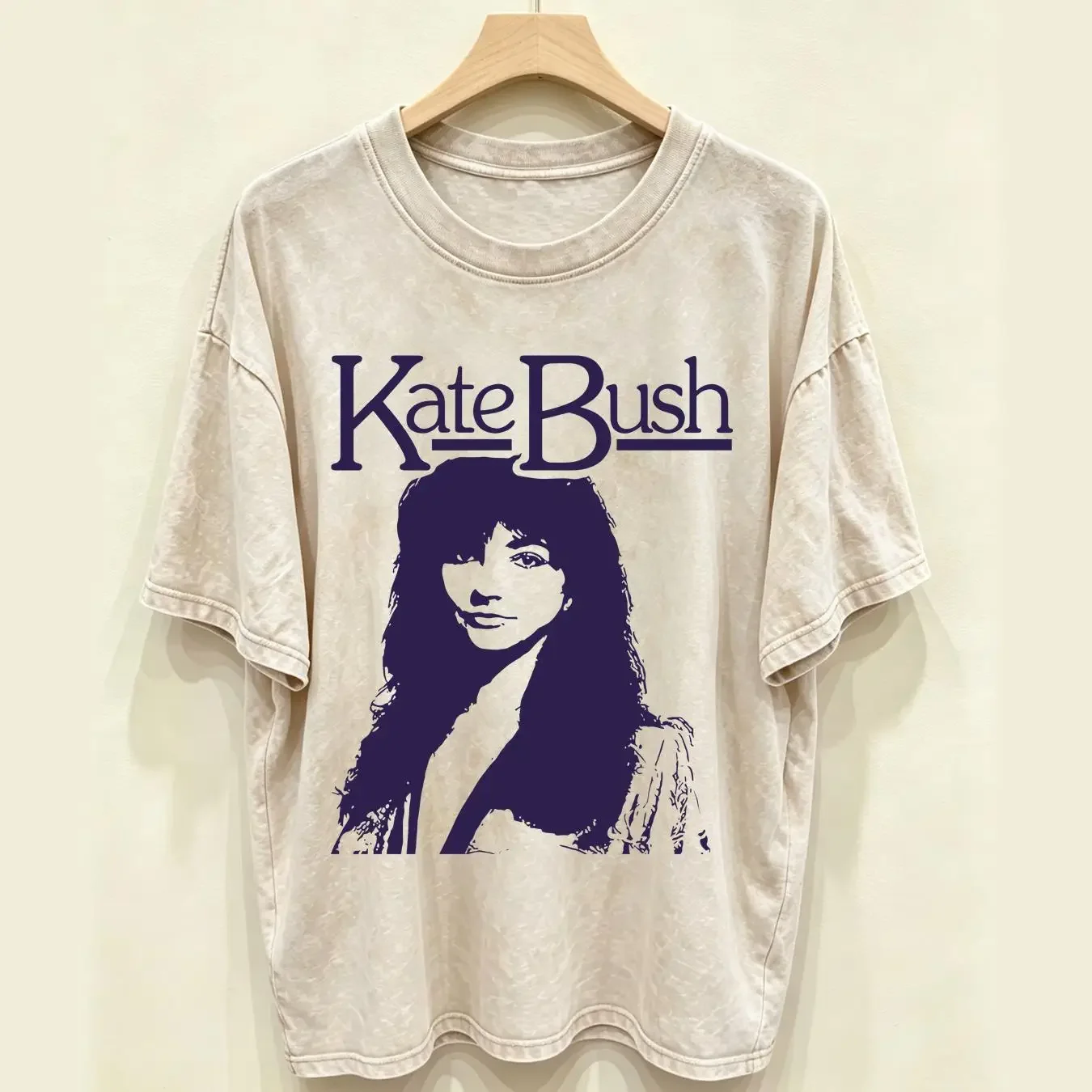 washed T Shirt Rare Kate Bush Band Tour Bjork Aphex Twin long or short sleeves vintage Washed Top For Everyday Wear Breathable