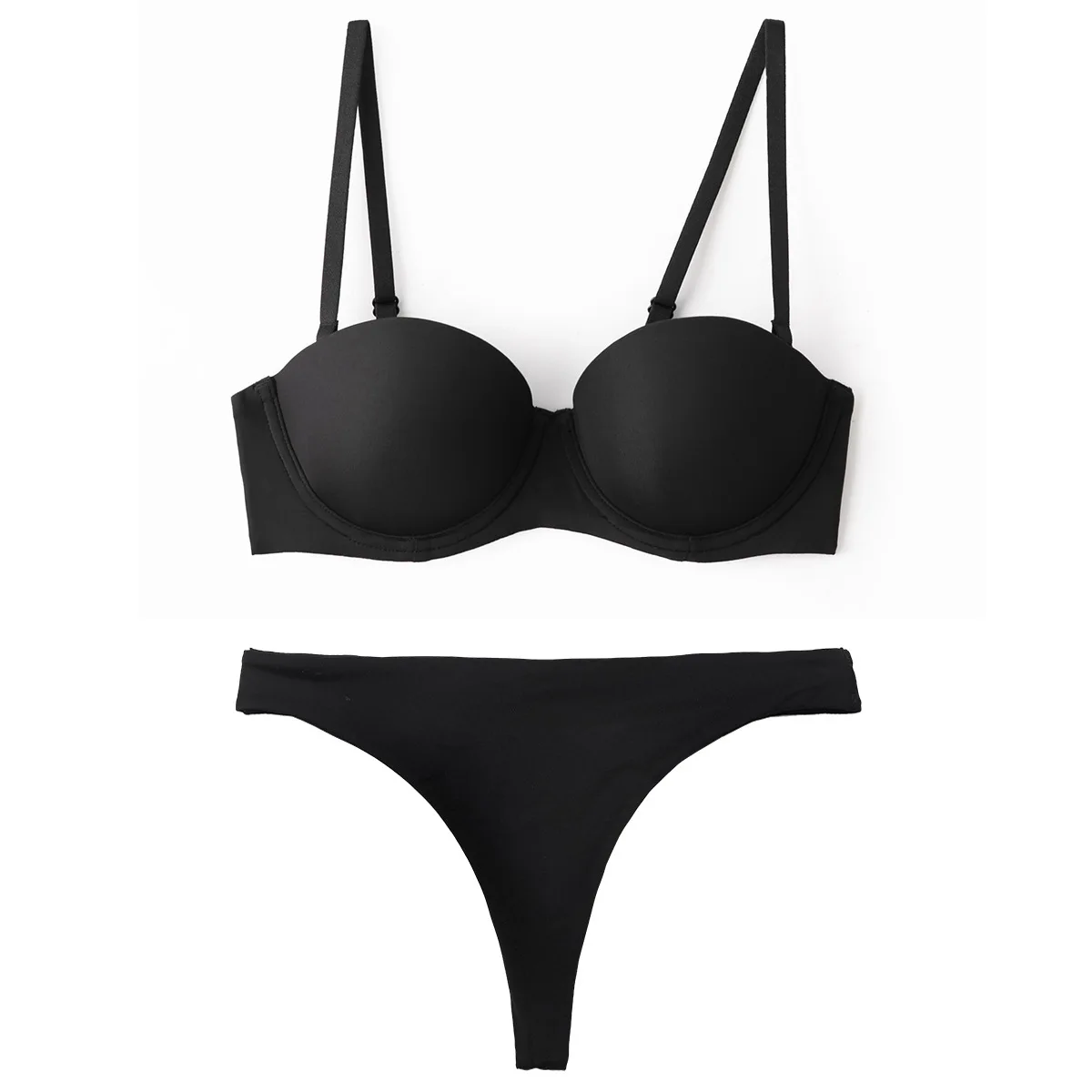 Women Sexy Bra Set Push Up Padded Lingerie Thong Set Daily Elegant Ladies Underwear Micro Bikini Bra and Panty Set