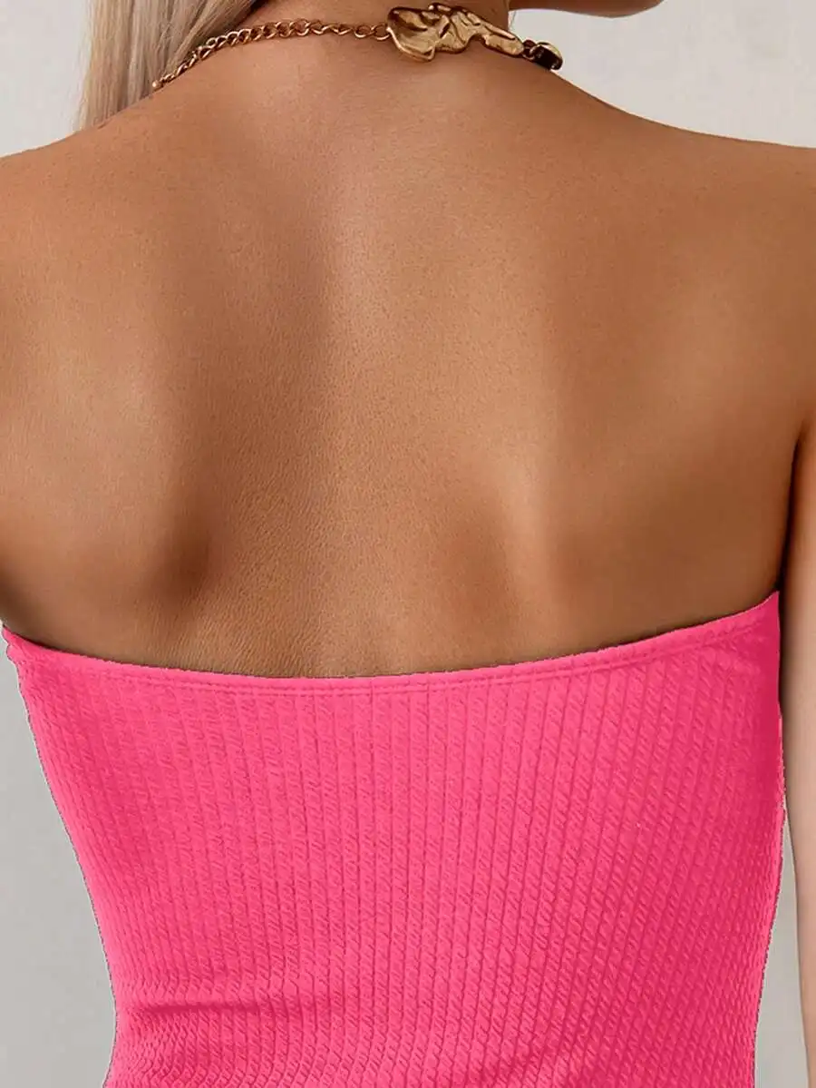 Black Textured Bandeau One-Piece Swimsuit With Starfish Cutout Detail - view 6