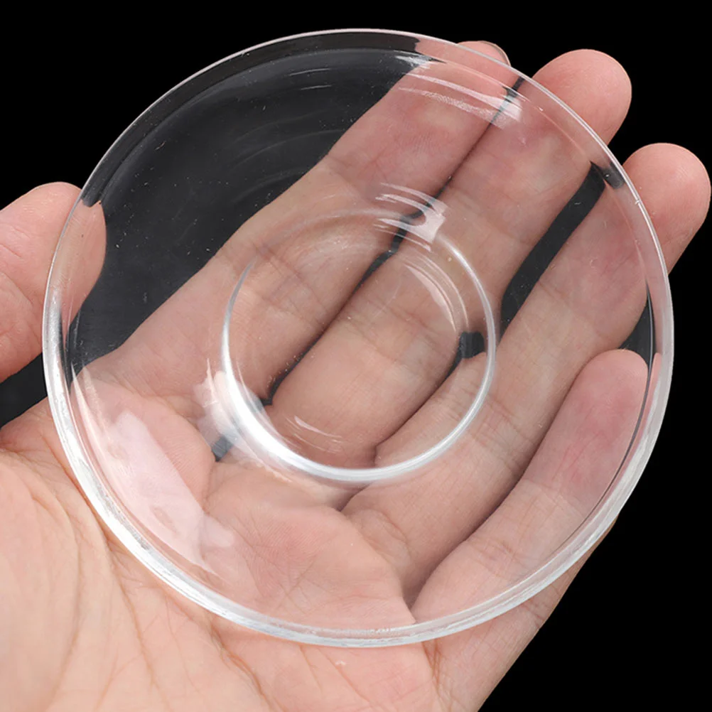 Elegant Clear Glass Plates Set of 4 Round Glass Saucers for Coffee Snacks and Decorative Use Durable and Stylish Design