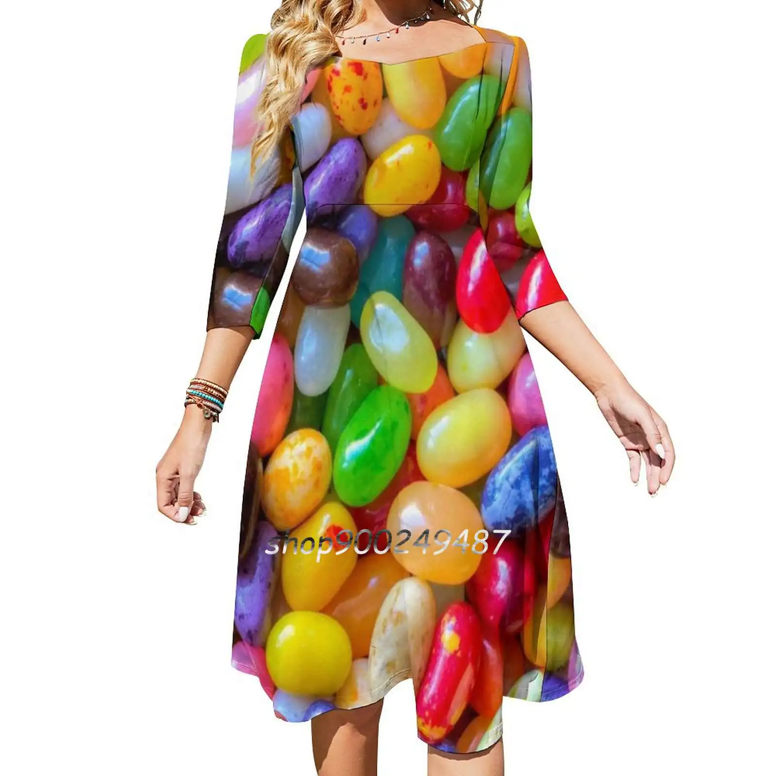 Jelly Beans Evening Party Dresses Midi Sexy Dress Female Sweet One Piece Dress Korean John Velocci Baneling Candy Pants Sweet