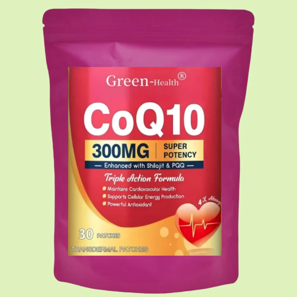 Coenzyme Q10 Transdermal Patches Powerful Antioxidant for Heart & Brain Health and Energy - One Month Supply
