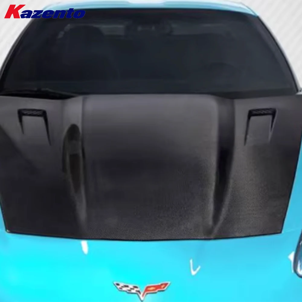 For Corvette C6 2006-13 Carbon Fiber KZE Style Front Vented Cooling Hood Bonnet( Ocean freight is favorable, welcome to inqury)