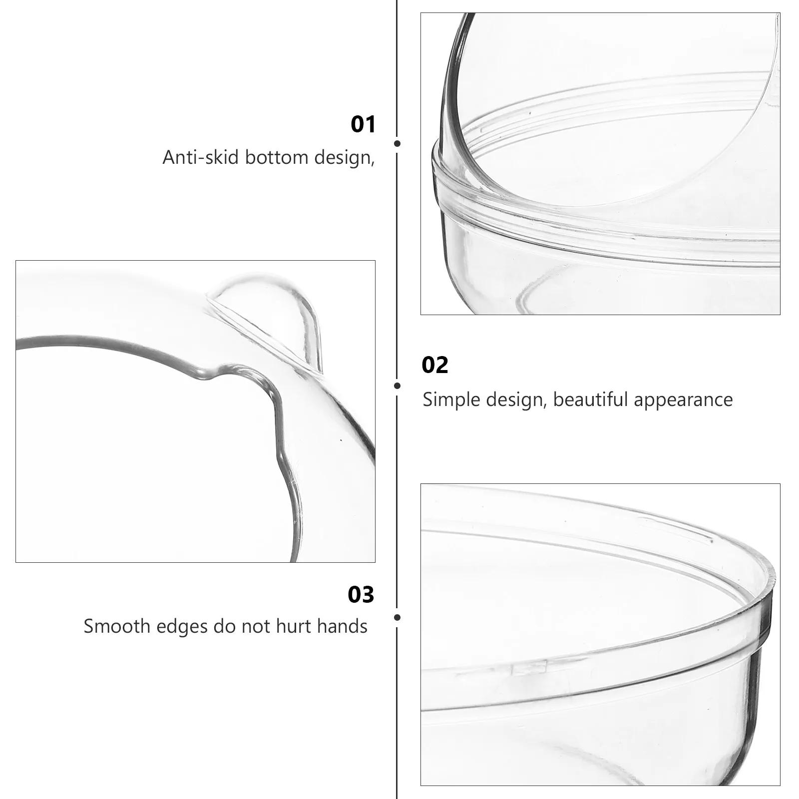 Hamster Bathroom Transparent Small Pet Bath Basin Anti-Skid Bottom Smooth Edges Easy Assembly Cleaning Hamster Bath Container