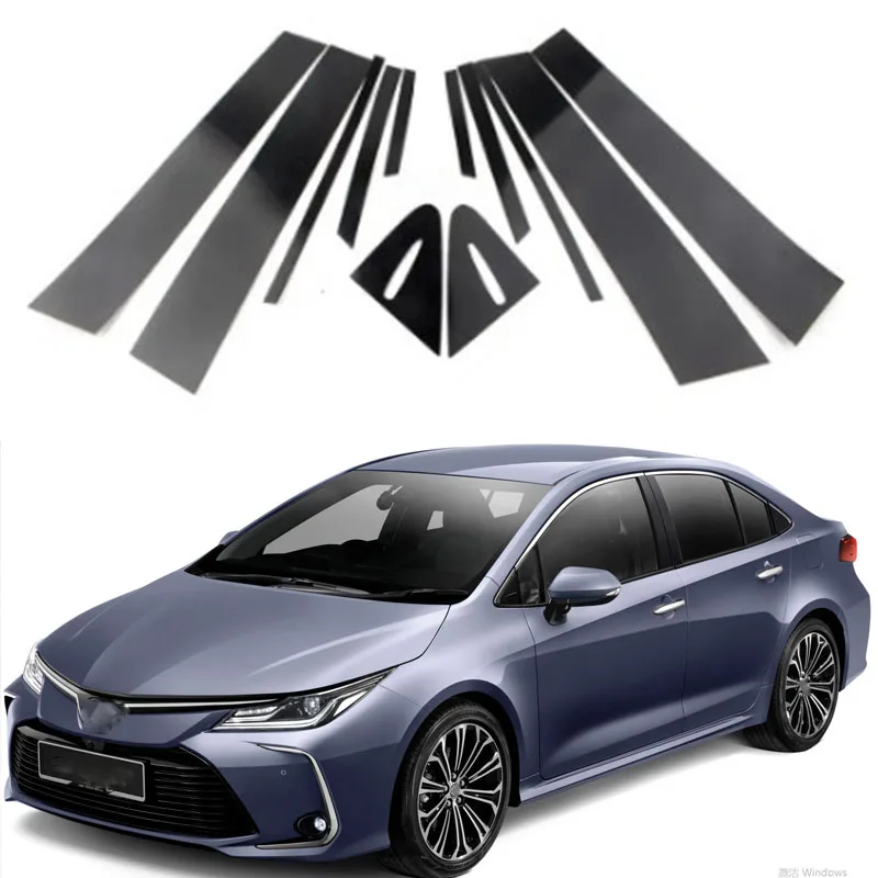 Car Pillar Posts Door Window Trim Cover Stickers Decal for Toyota Corolla E210 Hatchback 2019 2020 2021 2022 2023