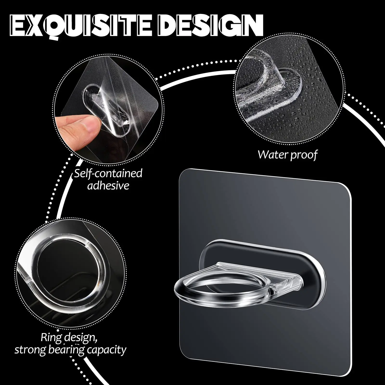 10 stücke Multifunktionale Wand-Montiert Runde Haken Kostenloser Stanzen Nahtlose Paste Lagerung Rack Küche Bad Haushalt Ring Hange – Detail 6