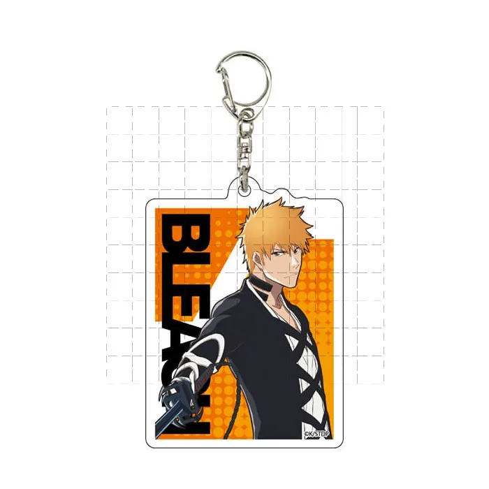 Game Kurosaki Ichigo Byakuya Kuchiki Rukia Hitsugaya Toushirou Keychain Doll Anime Acrylic Keyring Pendant for Gift