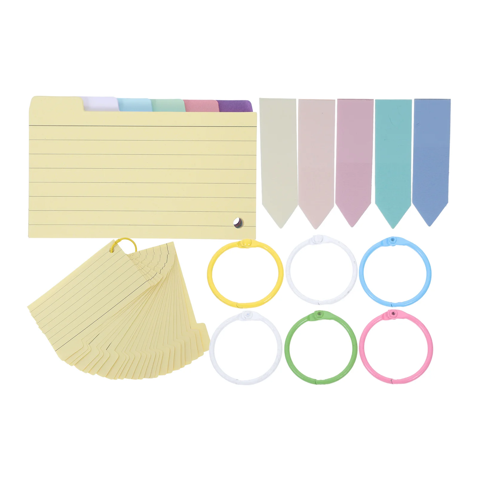 

Index Card Notes Flashcards Tabs Blank Study Supplies College School Large Hole Punched Box Office