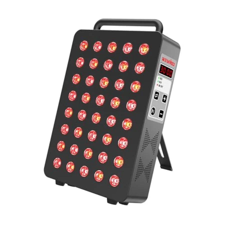 

Панель для красно-световой терапии с 5 длинами волн, 40 высокоэффективных светодиодов с двойным чипом, 630+660+810+830+850 нм, лампа для терапии красным и ближним инфракрасным светом