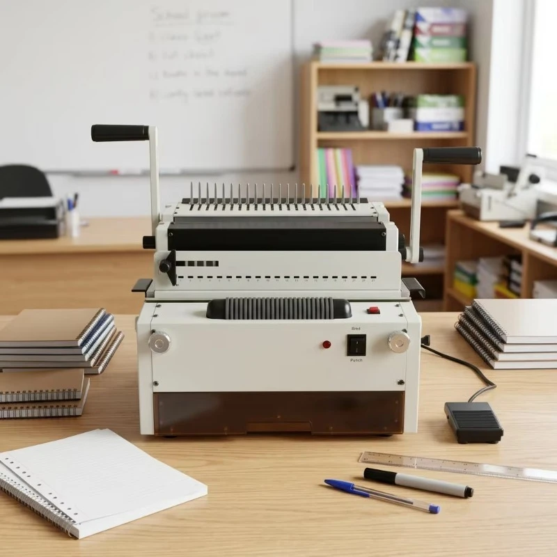 Multifunctional 4in1 Wire Plastic Spiral Single Double Wire Coil Book Exercise Book Comb Binder Binding Machine