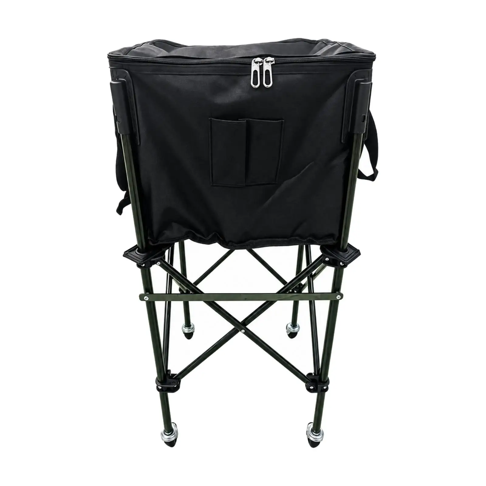 Portable Tennis Equipment Trolley for Balls Rackets and Accessories Easy Fold Canvas Cart with Smooth Glide Wheels for Practice