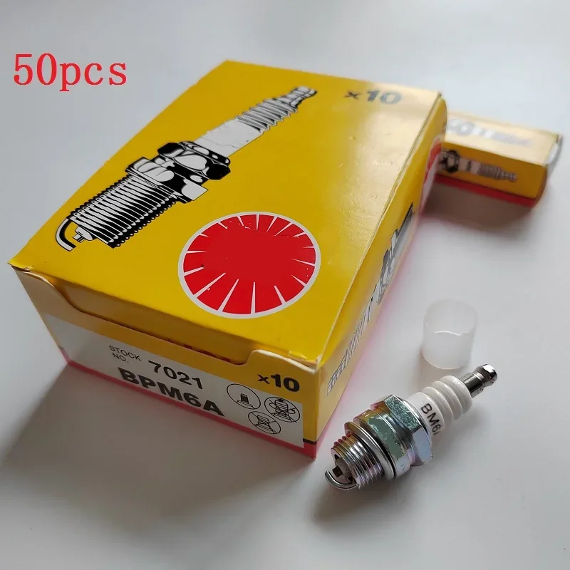 

50pcs Brush Cutter Chainsaw Spark Plug BPM6A For NGK BOSCH Husqvarna Stihl Emark Shindaiwa mcculloch 2 Stroke Lawnmower Trimmer