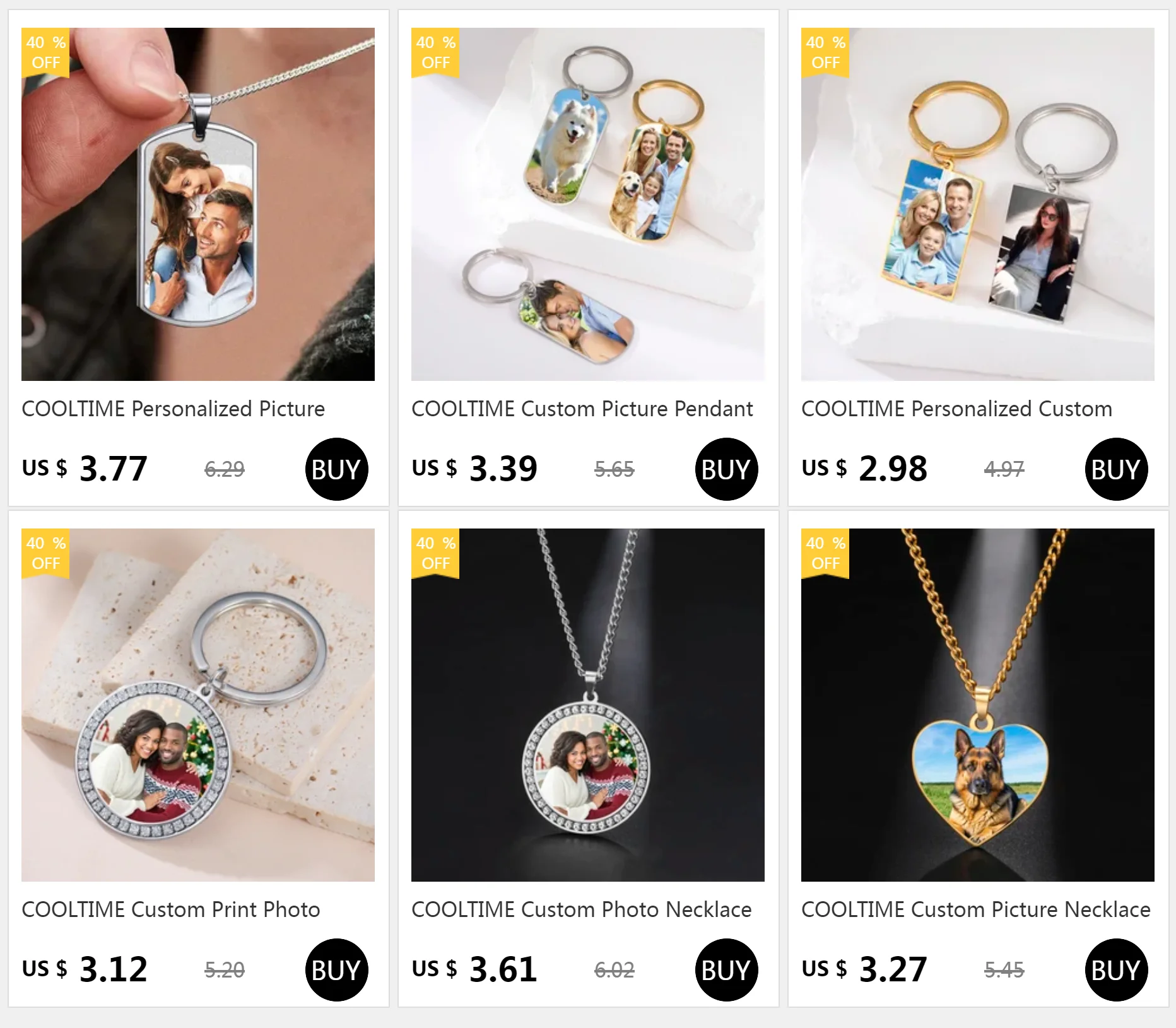 COOLTIME Personalisierte Foto-Halskette, personalisierte Erinnerungsmedaillons, Bild-Anhänger-Halskette, Schmuck, Geschenk für Sie und Ihn – Detail 1