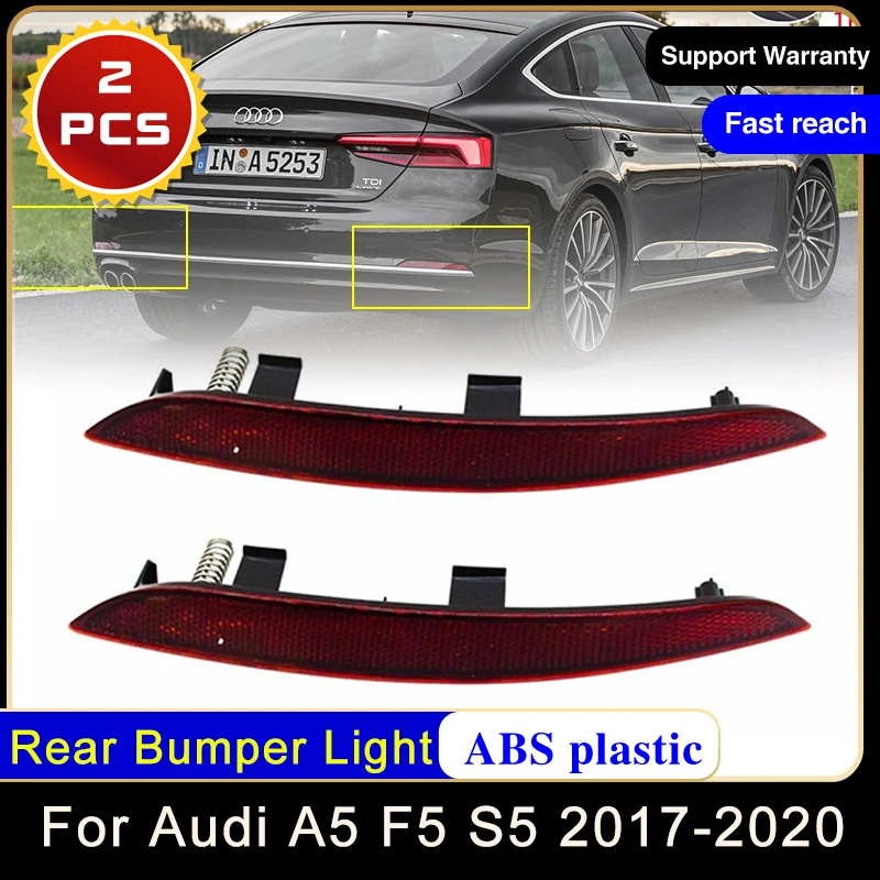 

2x For Audi A5 F5 S5 2017~2020 Left RIght Car Rear Brake Bumper Reflector Light Signal Fog Taillight Stop Turn Lamp Accessories