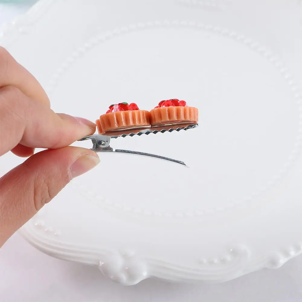 Divertido geométrico comida simulada Croissant Hot Dog para niñas Clips laterales de pico de pato horquillas BB pasadores coreanos pinzas para el cabello para mujeres