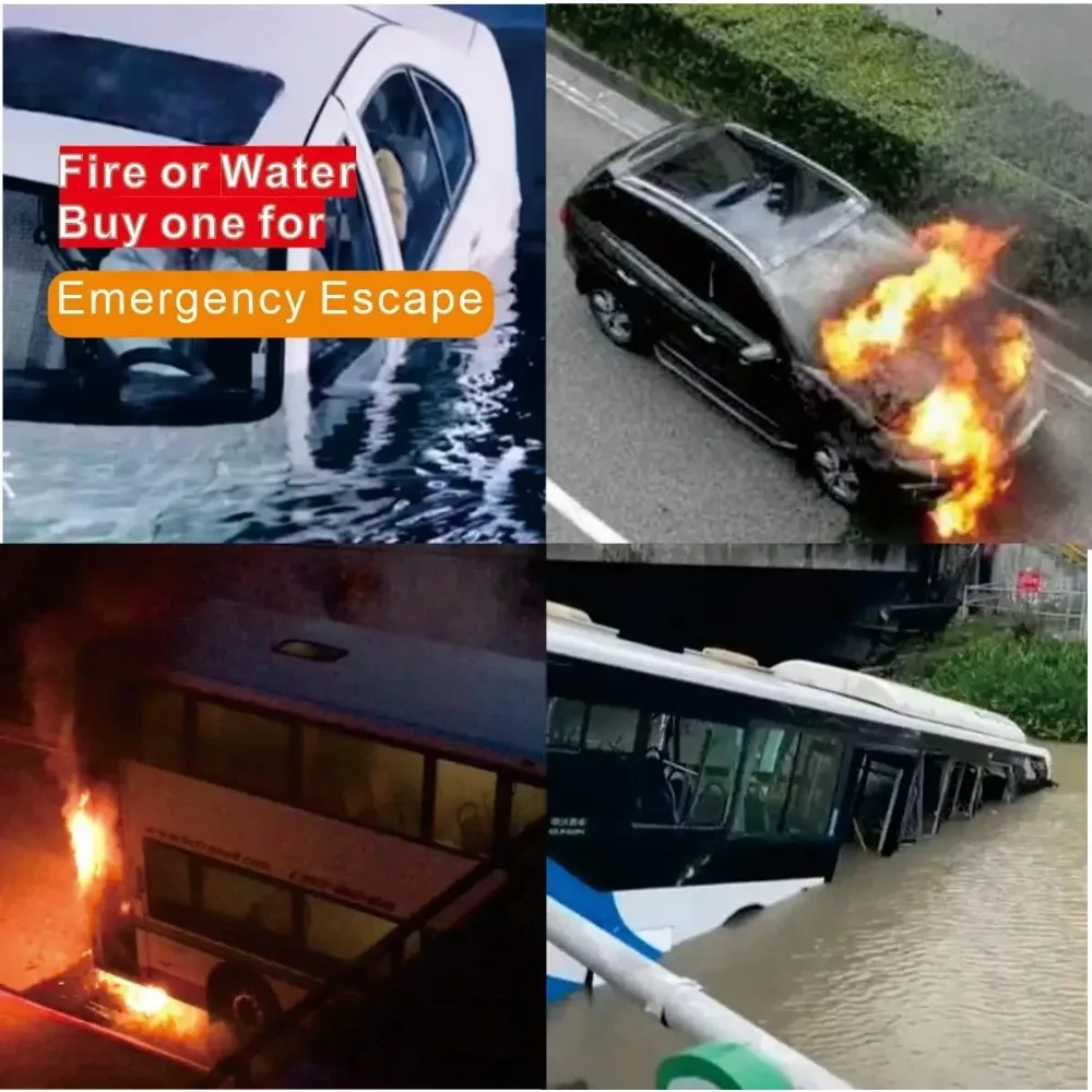 3in1 Car Window Breaker Seat Belt Cutter Phone Number Plate Mini Car Safety Hammer Glass Window Broken Rescue Tool in One Second