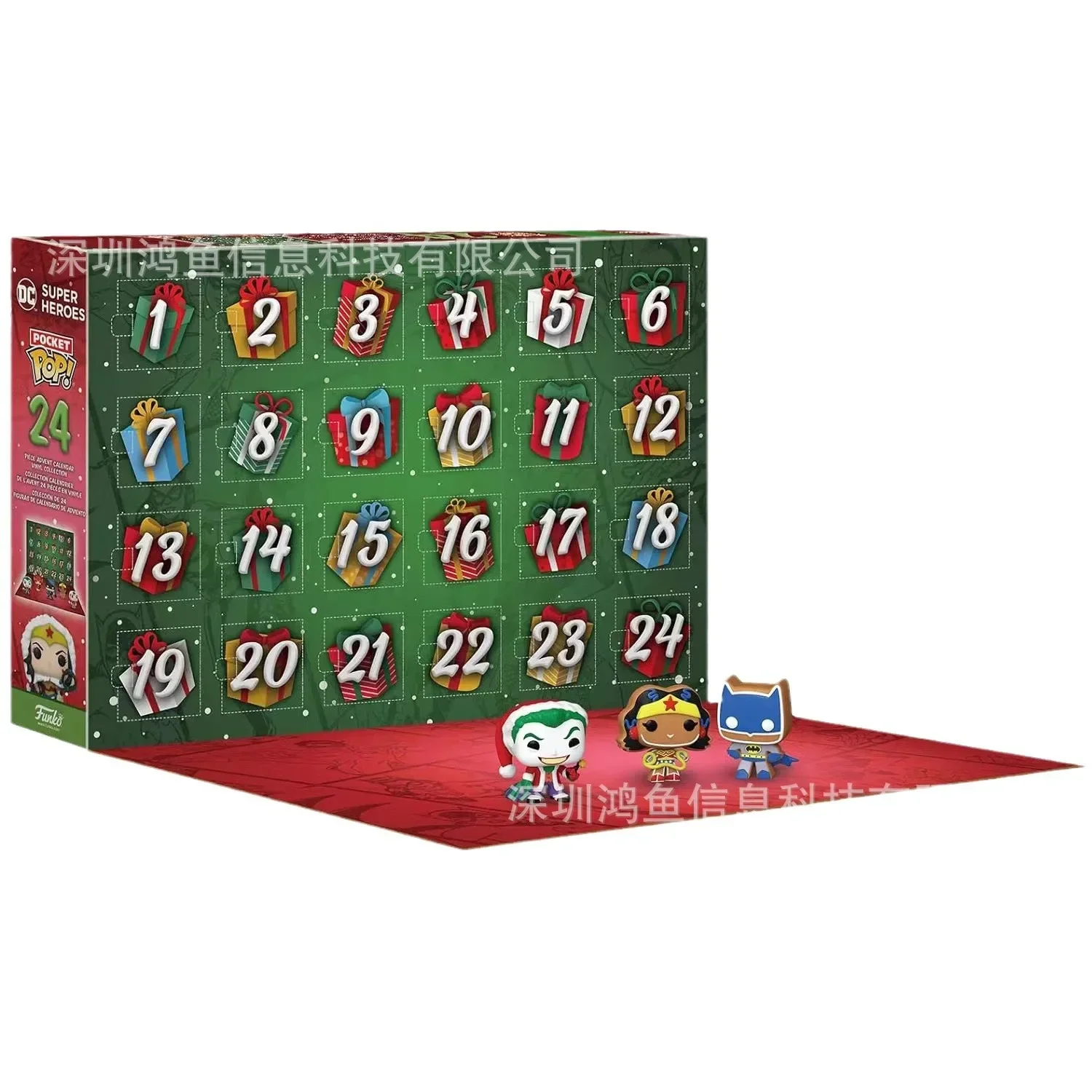 24PCS Christmas Hot Advent Calendar Countdown 24 Days Hero Holiday Calendar DC Super Heroes 24 Pocket Toy Christmas Gifts