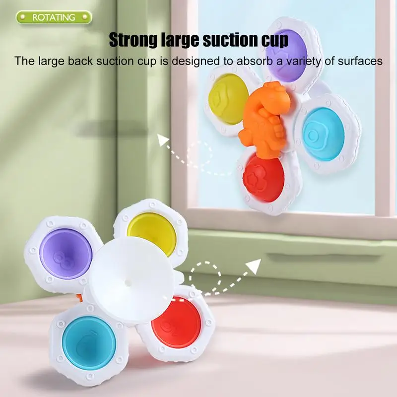 

Kid Spinners With Suction Cups 3PCS/set Cartoon Suction Cup Spinner Toy For Kid Spinners For Babies Kid Suction Spinner Babies