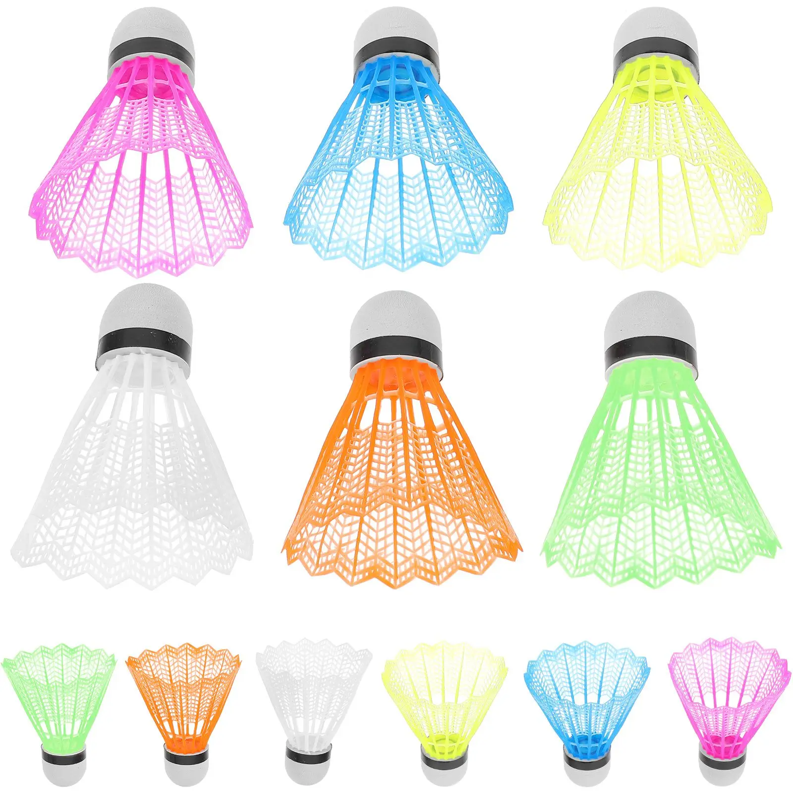 

12 Pcs Plastic Badminton Shuttlecocks for Kids Outdoor Sports Badmintons High Speed