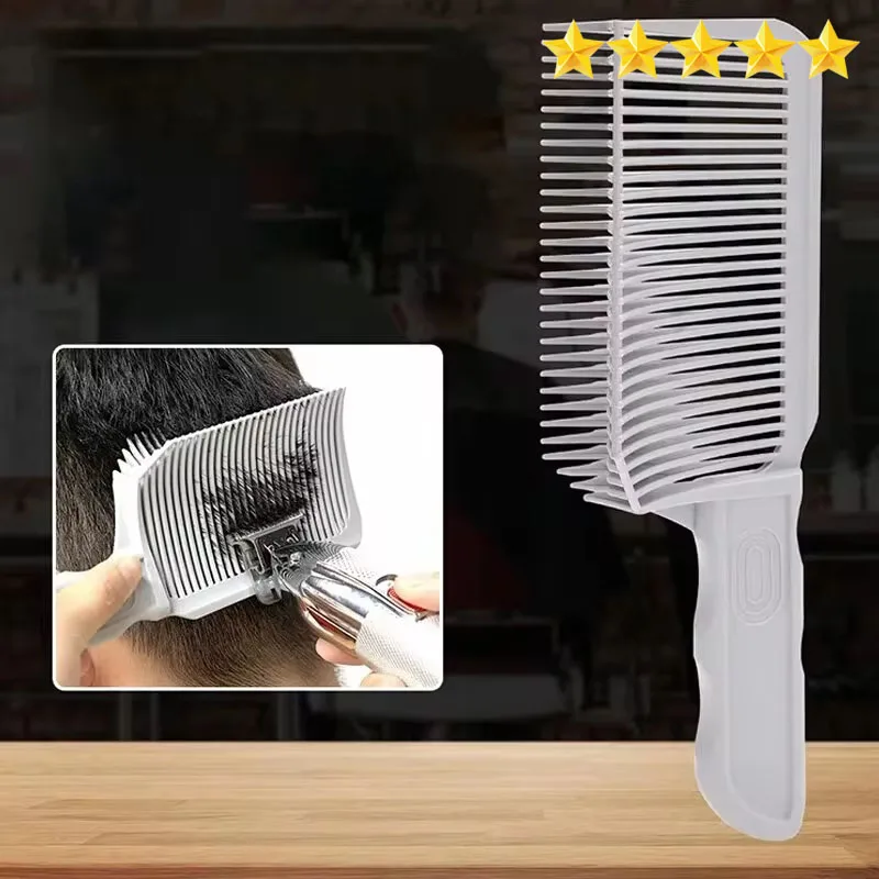 【Hot sales】New Clipper Comb MEN'S STYLING Flat Hair Comb Curved V-shaped Barber Comb Positioning Gradient Detangling Hair Magic