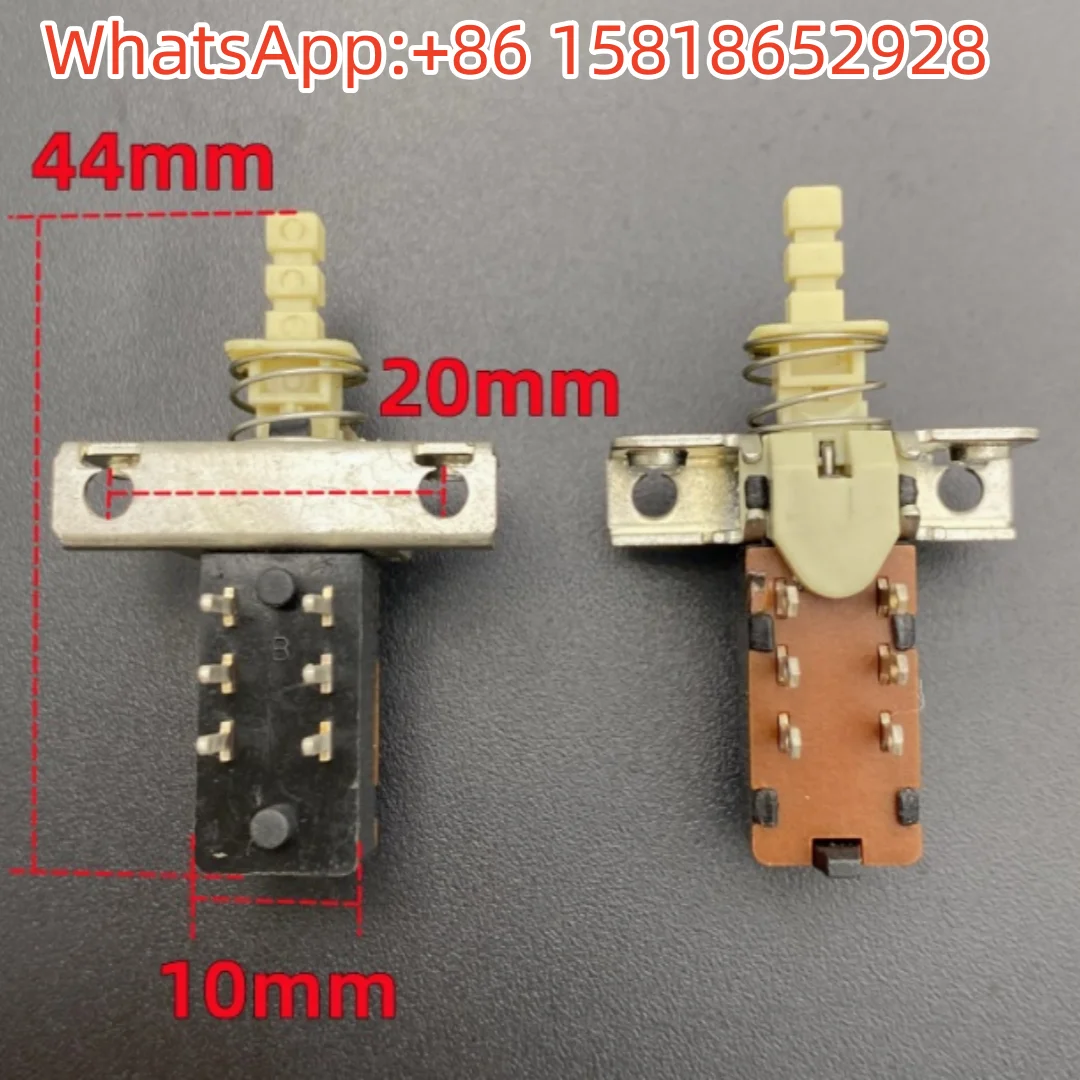 2pcs Self Locking Power Switch Double Row 6 Pins with Lock Key Amplifier Straight Keys Speaker Motherboard Button Japan ALPS