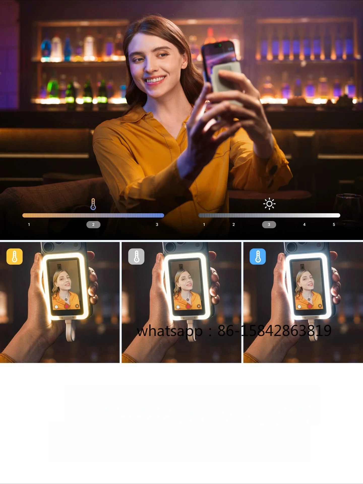 Mobile Phone Selfie Screen Magnetic Suction Secondary Screen, Rear Artifact Selfie Display with Photo Treasure