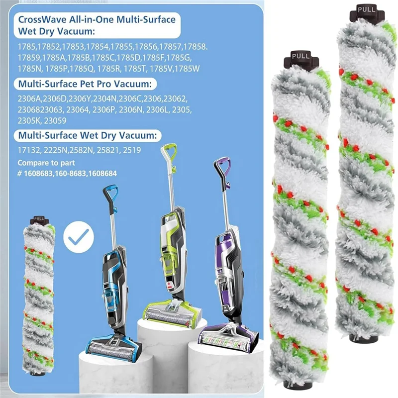 

ABZY-Main Roller Brush Hepa Filter For Bissell Crosswave 2306A 1785A 3888A Vacuum Cleaner