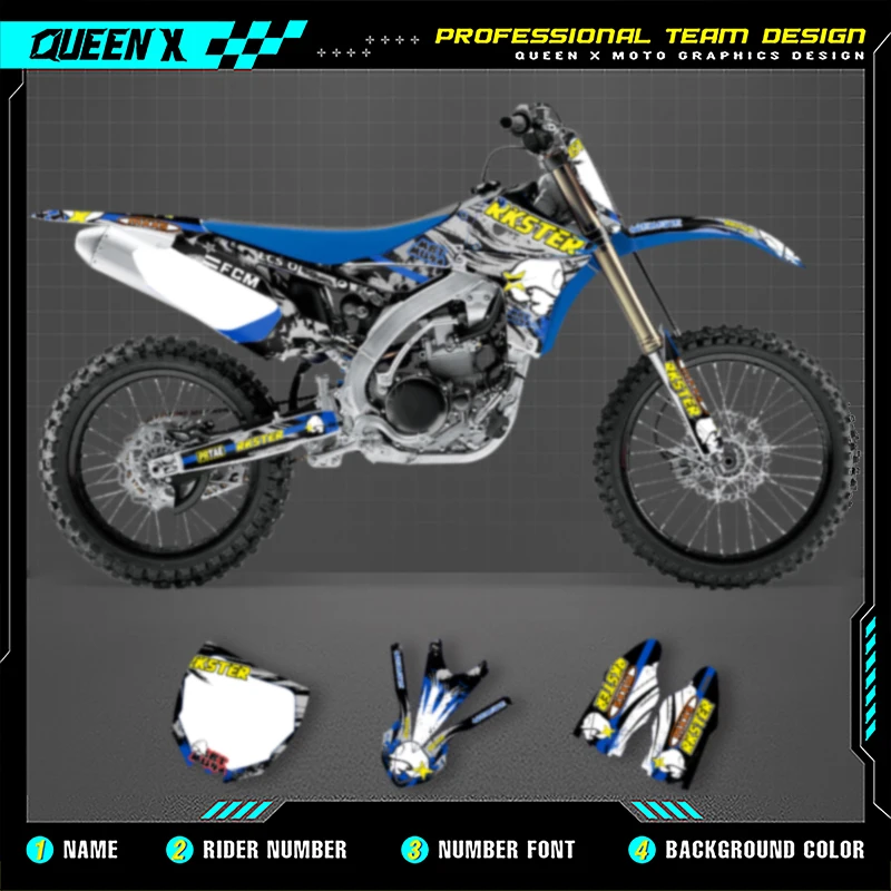 

QUEEN X MOTO мотоциклетные графические наклейки для YAMAHA YZF450 2010 2011 2012 2013, YZ450F, наклейки на мотоцикл 012