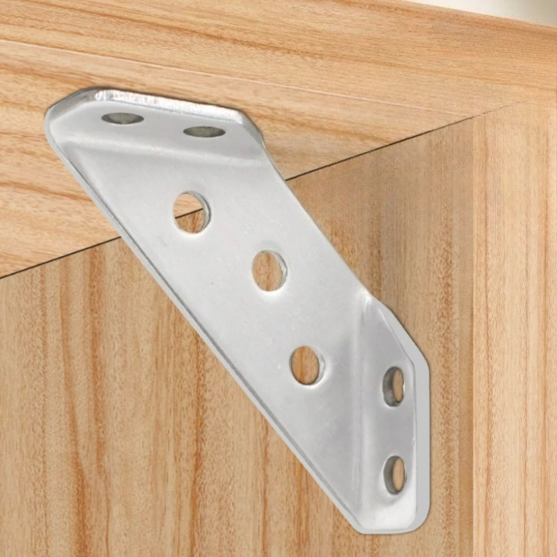 10/20/30/50 Sets Stainless Steel Corner Code Connector Right Angle Thickened Brackets Laminate Furniture Cabinets Hardware Tools