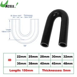 UXCELL 180 Degree 22mm 25mm 28mm 30mm 32mm 35mm 38mm 40mm 45mm 48mm ID Silicone Hose Coupler Intercooler Tube 150mm Long