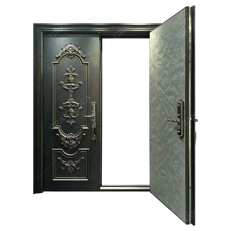 custom.Luxury Cast Aluminum Exterior Door Insulated Fire Rated Entry Front Main Security Cast Aluminum Double Door