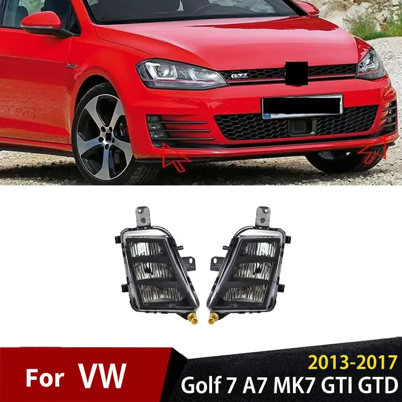 

Front Bumper Fog Light Accessories For VW Golf 7 A7 MK7 GTI GTD 2013 2014 2015 2016 2017 Car LED DRL Foglight Assembly Auto