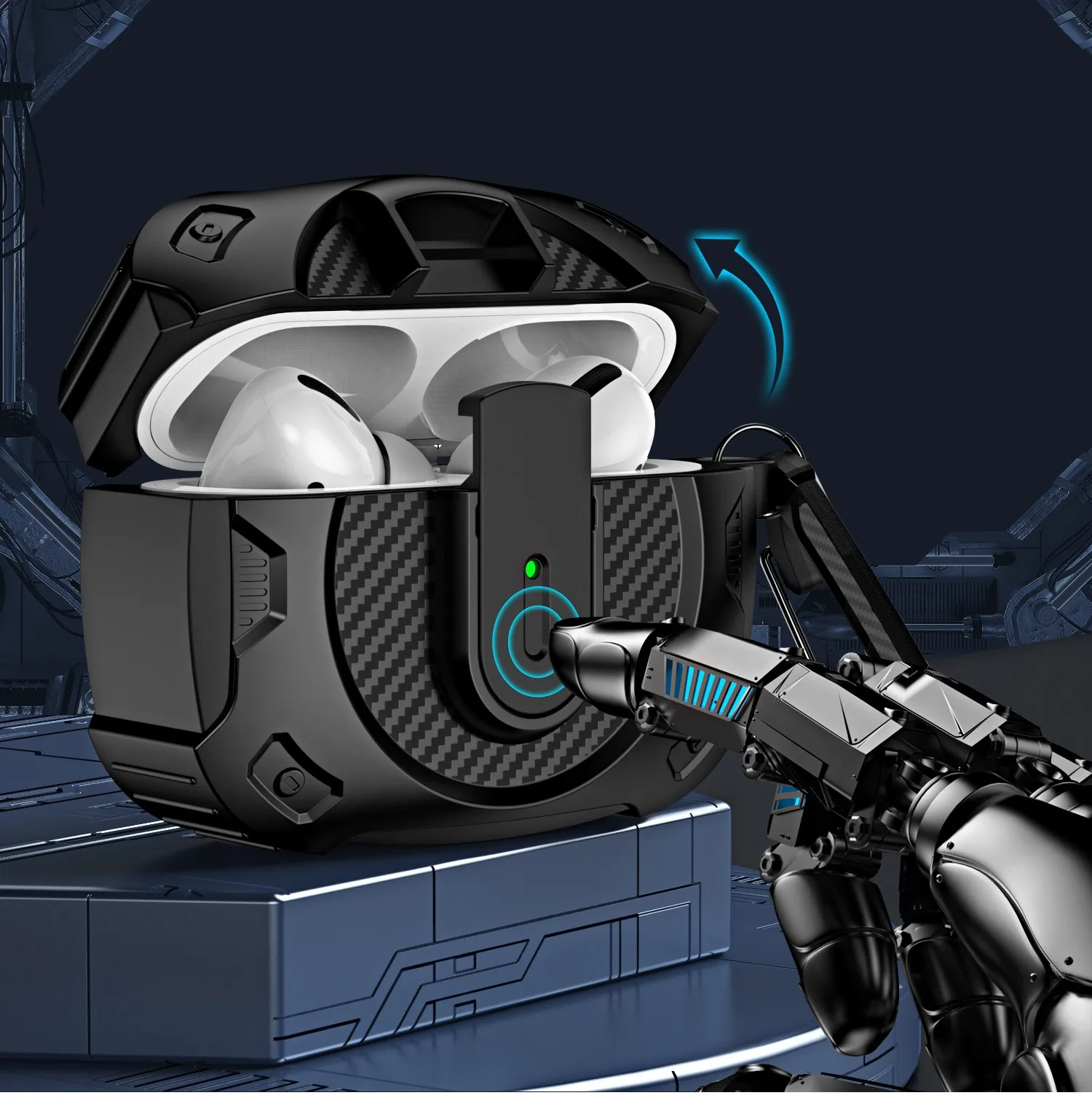 Caso de bloqueio de segurança para airpods pro 2 caso de carregamento sem fio capa protetora à prova de choque fone de ouvido para airpods 4 geração (2024)