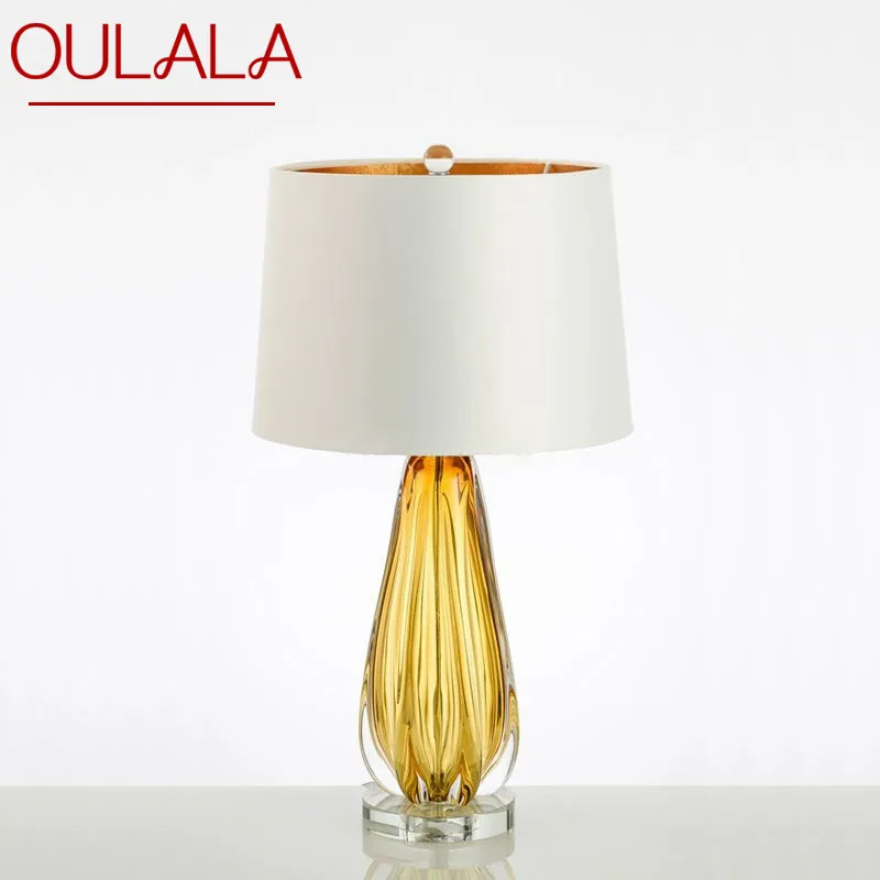 

OULALA Nordic Glaze Table Lamp Modern Art Iiving Room Bedroom Study Hotel LED Personality Originality Desk Light