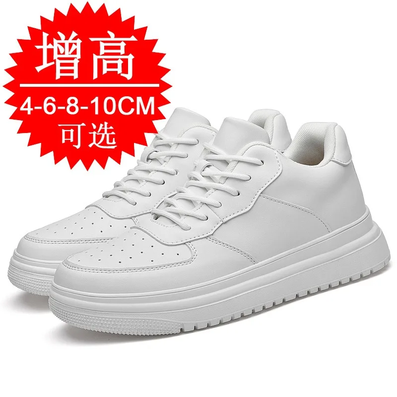 mens elevator shoes height increase invisible 6 8cm sports sneakers elevate taller lift leather shoes